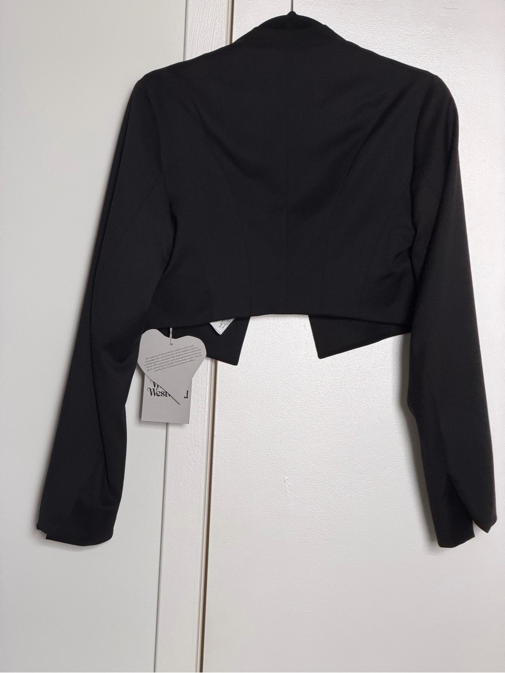 $1621 VIVIENNE WESTWOOD BLACK VIRGIN WOOL BOLERO CROPPED BLAZER JACKET SIZE 38 - Picture 6 of 9